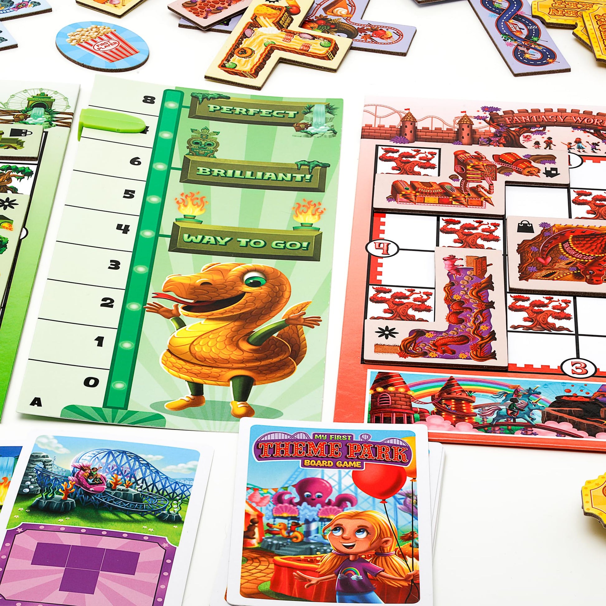 My First Theme Park Board Game for Kids Ages 5+- Build an Amusement Park with Cute Rides & Games - Fun Family Tile-Placement Strategy Game - Easy