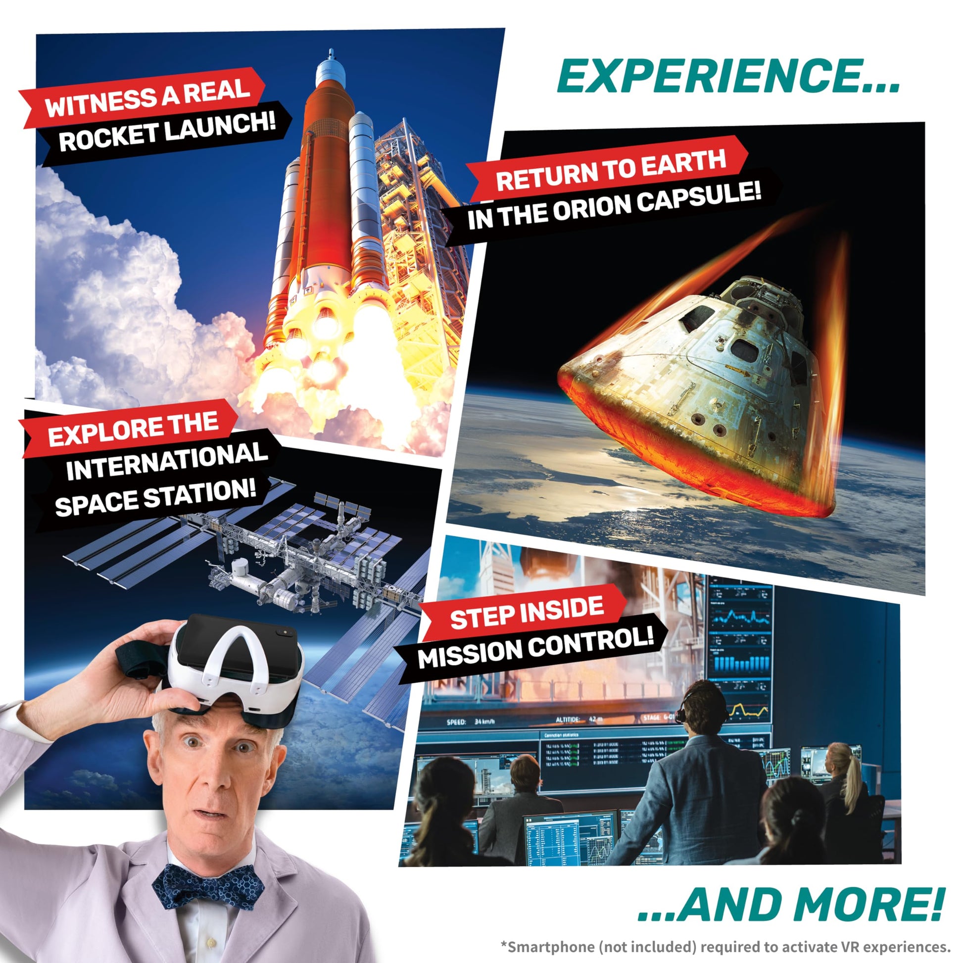 Abacus Brands Bill Nye's Science Squad - VR Rocket Lab Science Kit, Ages 8+