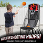 GoSports 2 in 1 Basketball and Football Toss Arcade Game for Kids Ages 3 to 8 Indoor and Outdoor Sports Toy with Hoop, Target, Balls & Pump