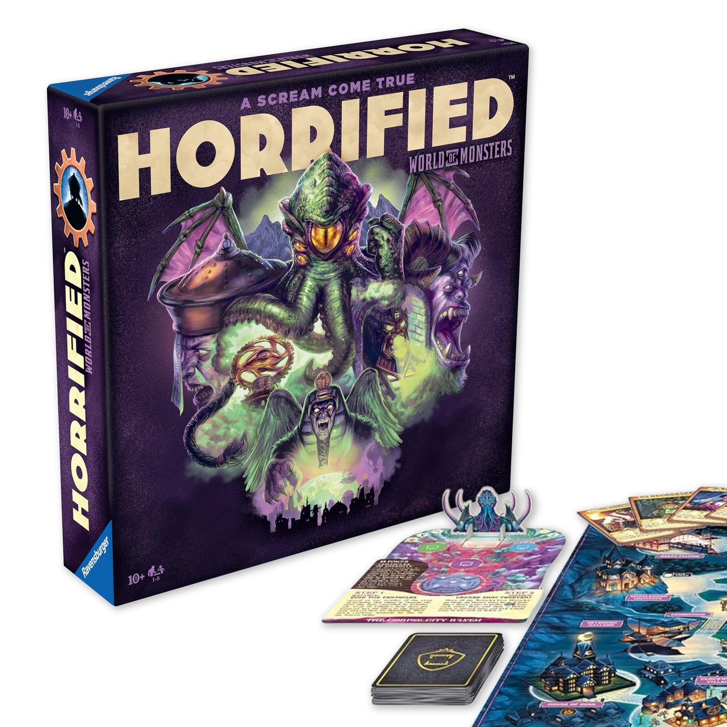 Ravensburger Horrified Games - World of Monsters - Strategy Board Game - Boost Critical Thinking & Teamwork - Cooperative Gameplay - Unique Monster