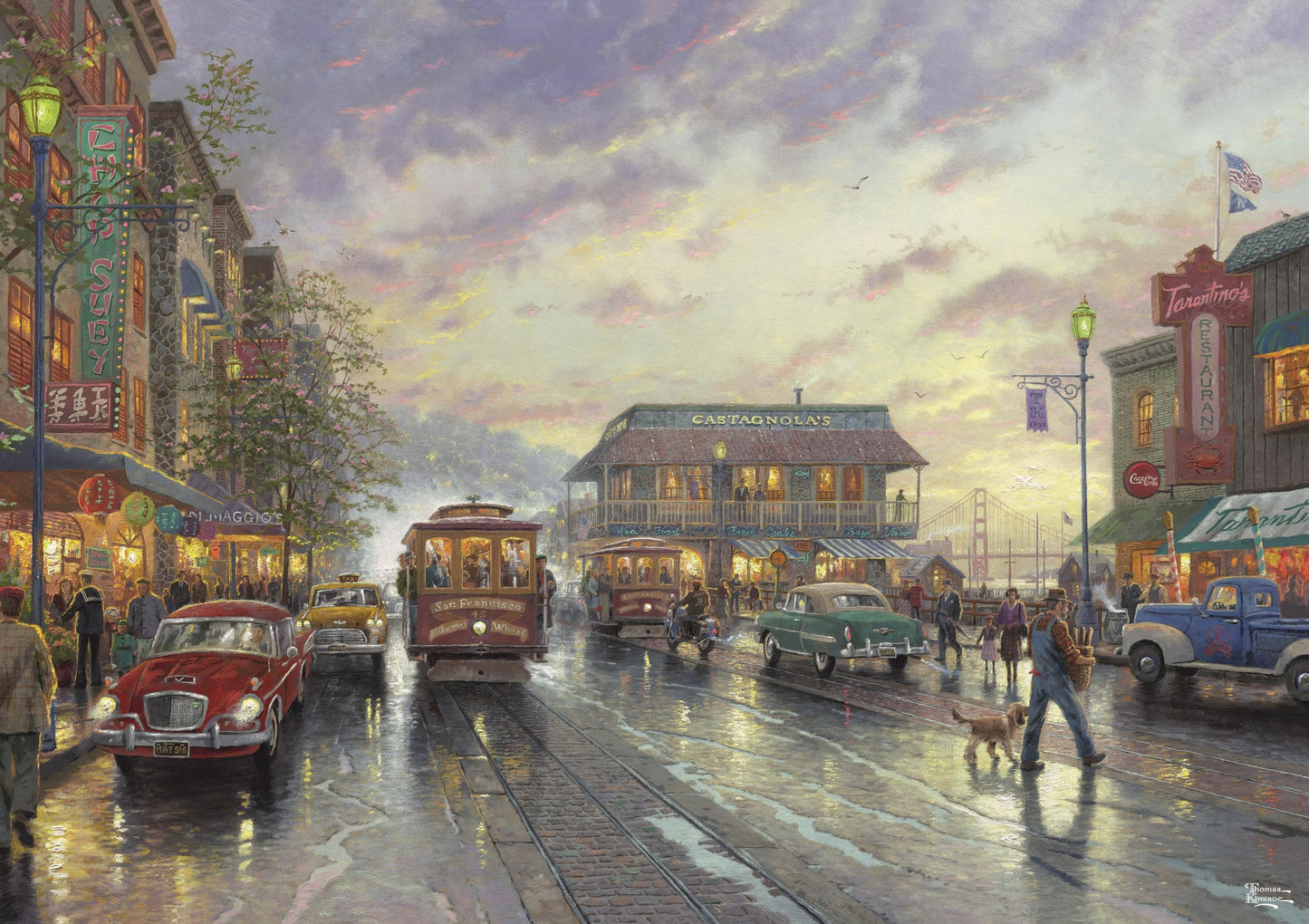 Thomas Kinkade Gold City by the Bay - 500 Piece Puzzle for Adults