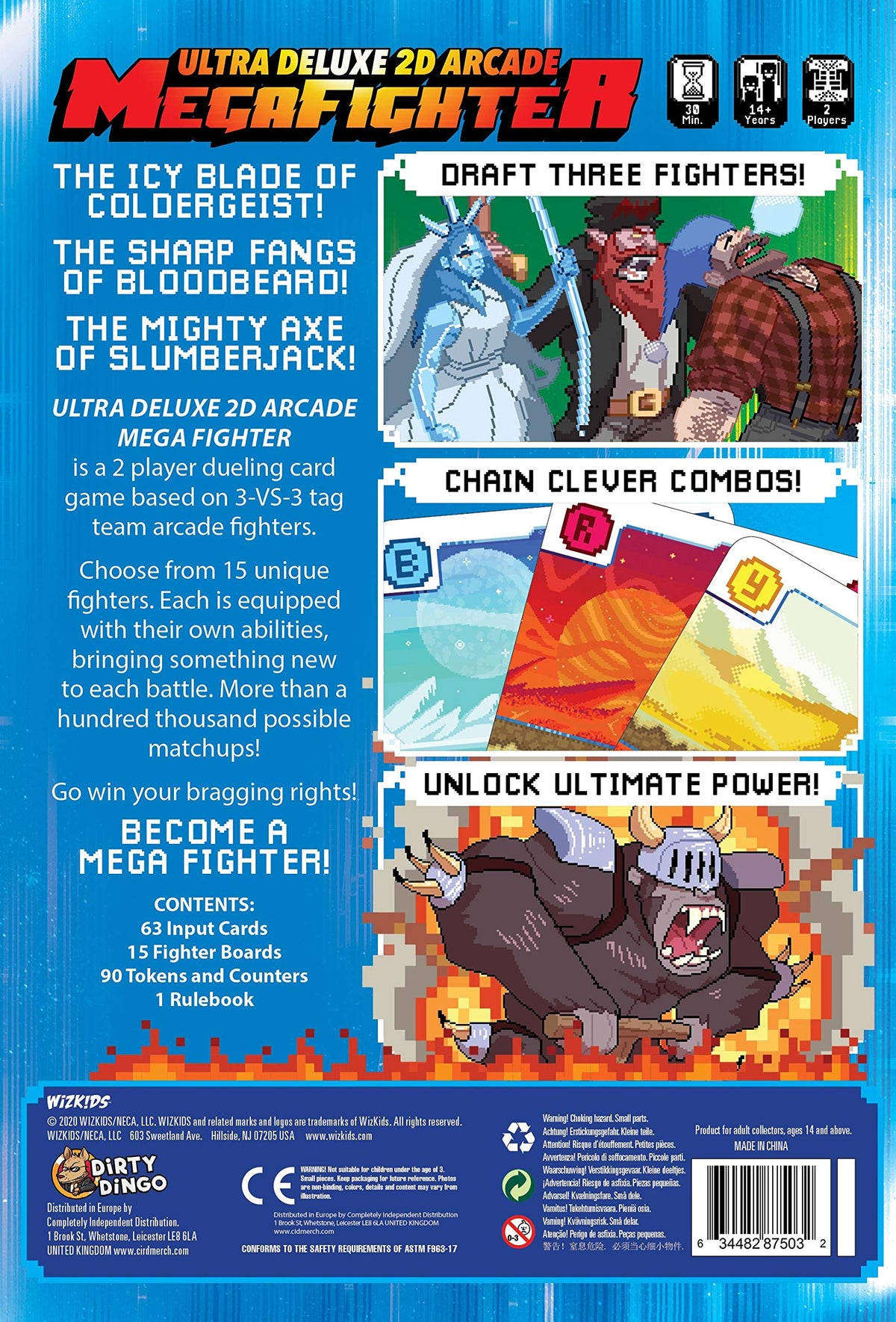 WizKids Ultra Deluxe 2D Arcade Mega Fighter Blue