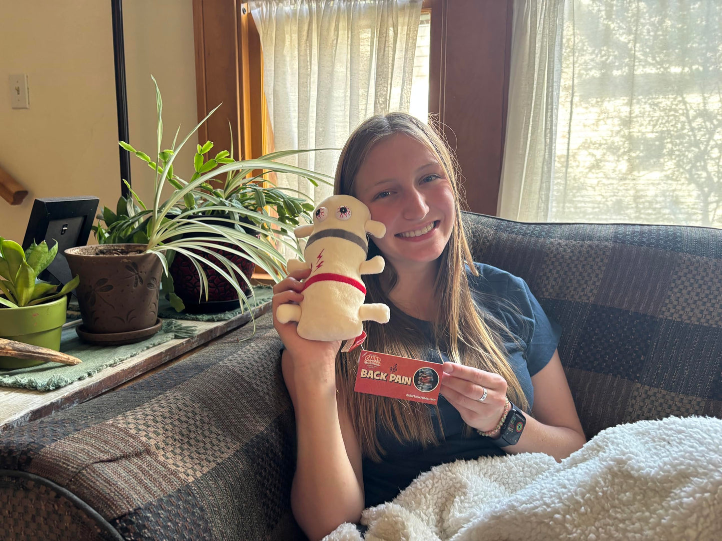 GIANT MICROBES Back Pain Plush, back surgery recovery items, neurosurgeon gift, funny orthopedic surgeon gifts, chiropractic gifts, chronic back pain