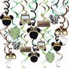 Mouse Safari Happy Birthday Decorations Hanging Swirls, Let's Go Wild Jungle Safari Wild One Birthday Party Supplies (24 CT)