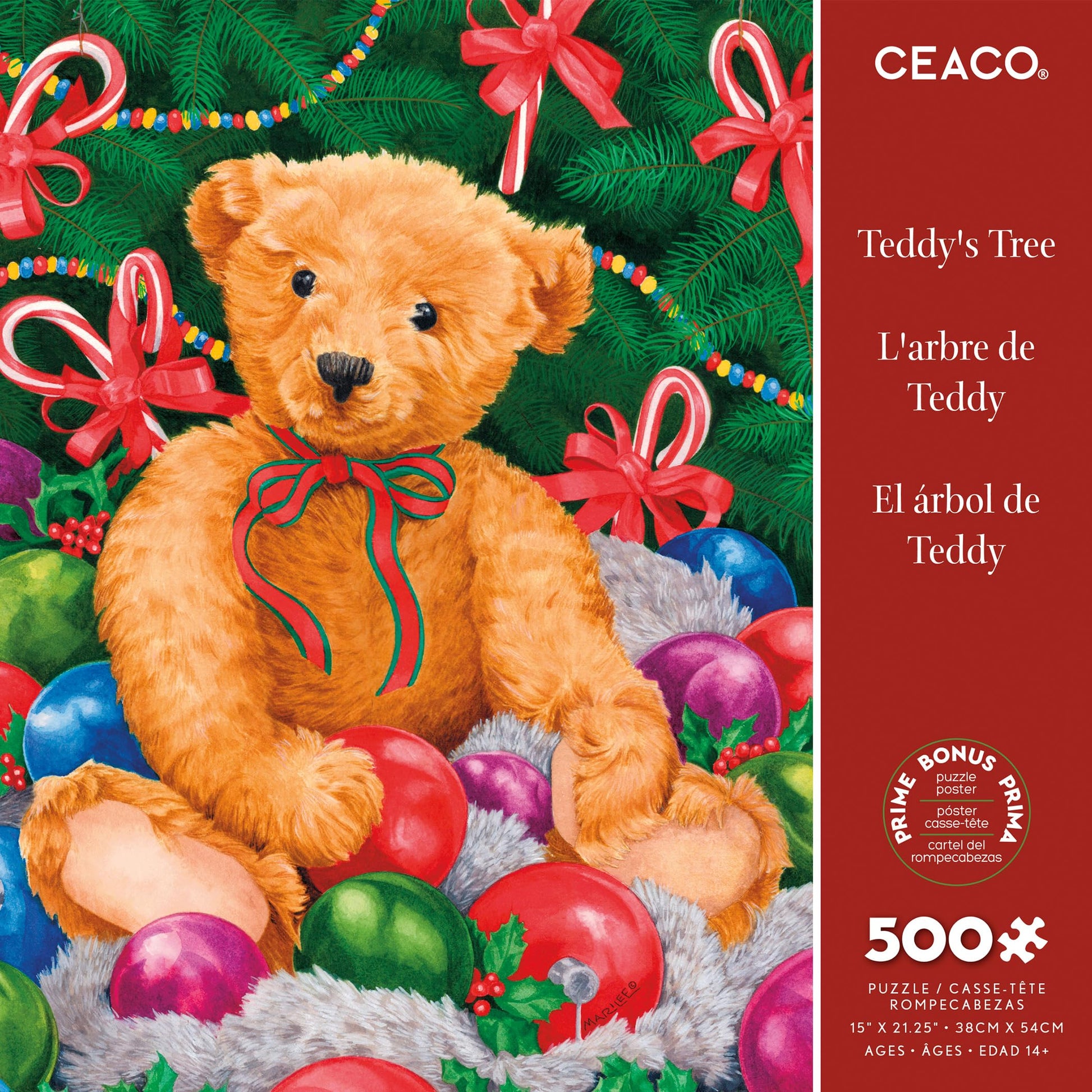Ceaco - Teddy's Tree - Christmas - 500 Piece Jigsaw Puzzle for Adults
