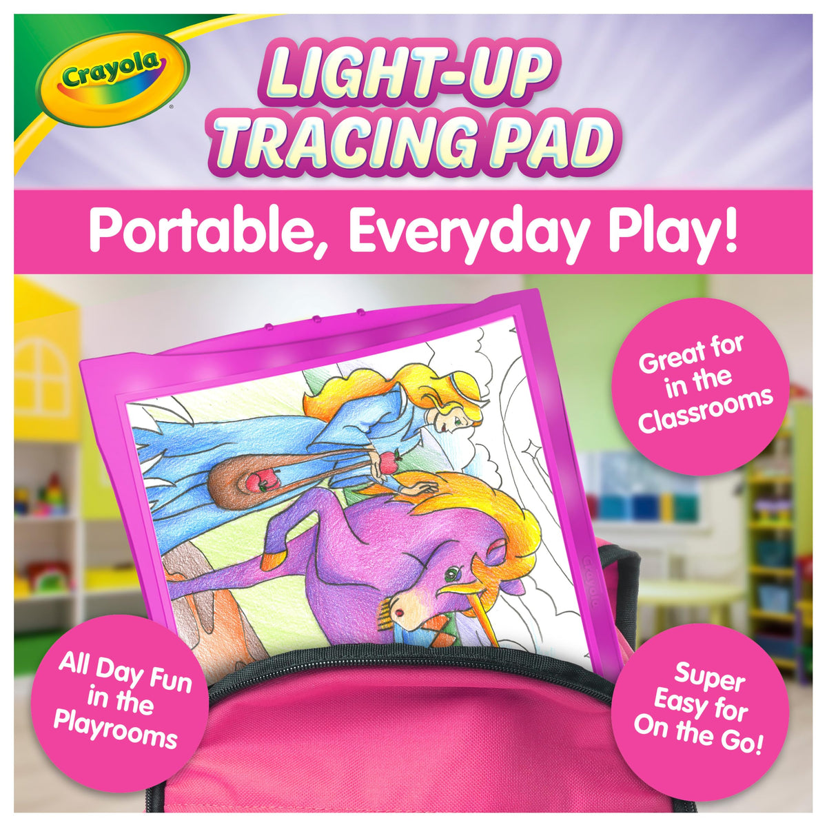 Crayola Light Up Tracing Pad Pink, Best Birthday Gifts for Girls & Boys, 6, 7, 8 Year Olds, Kids Toys, Light Box Art Kit for Kids [Amazon Exclusive]
