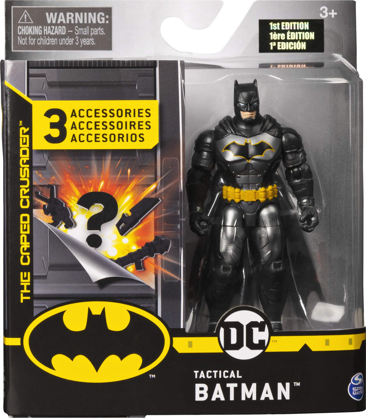 Batman 6056744, 4-Inch Rebirth Tactical Action Figure with 3 Mystery Accessories, Mission 1, Multicolour