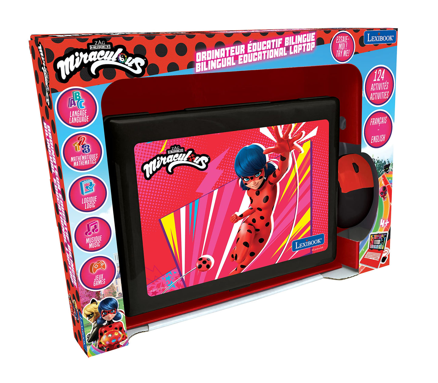 Lexibook, Miraculous Educational Laptop for Kids, JC598MIi2