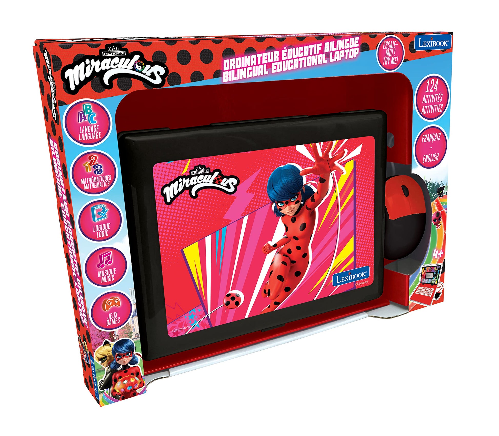 Lexibook, Miraculous Educational Laptop for Kids, JC598MIi2