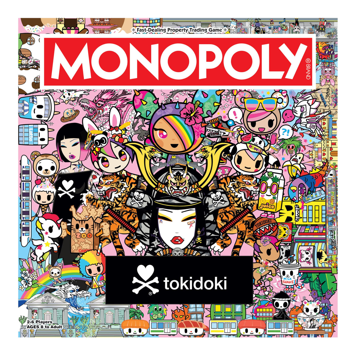 MONOPOLY: tokidoki Board Game, Buy, Sell & Trade Characters like Donutella, Mozzarella, & Stellina, Includes 6 Collectible Mover Tokens - Cactus Dog