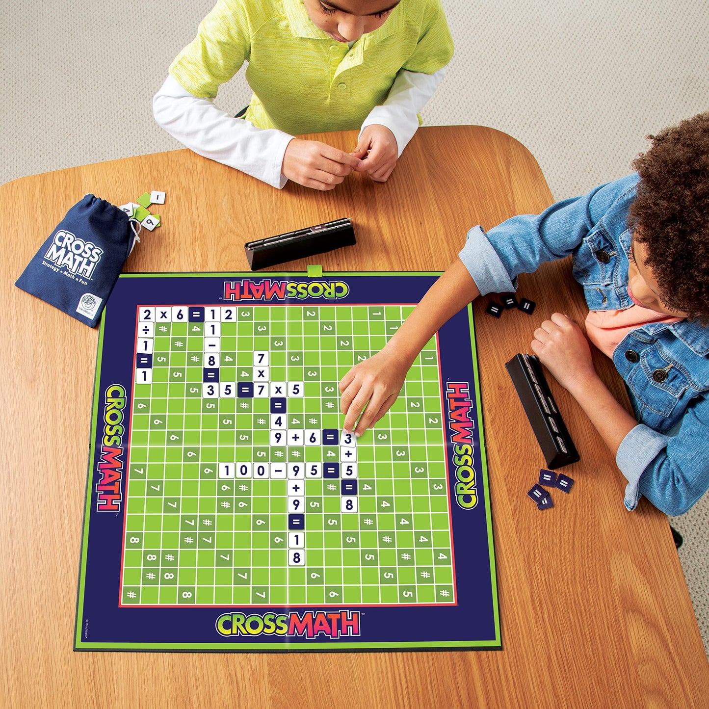 MindWare CrossMath - Engaging 2-4 Player Math Games for Kids, Multiplication Game - Includes Additional Activities and Guidebook