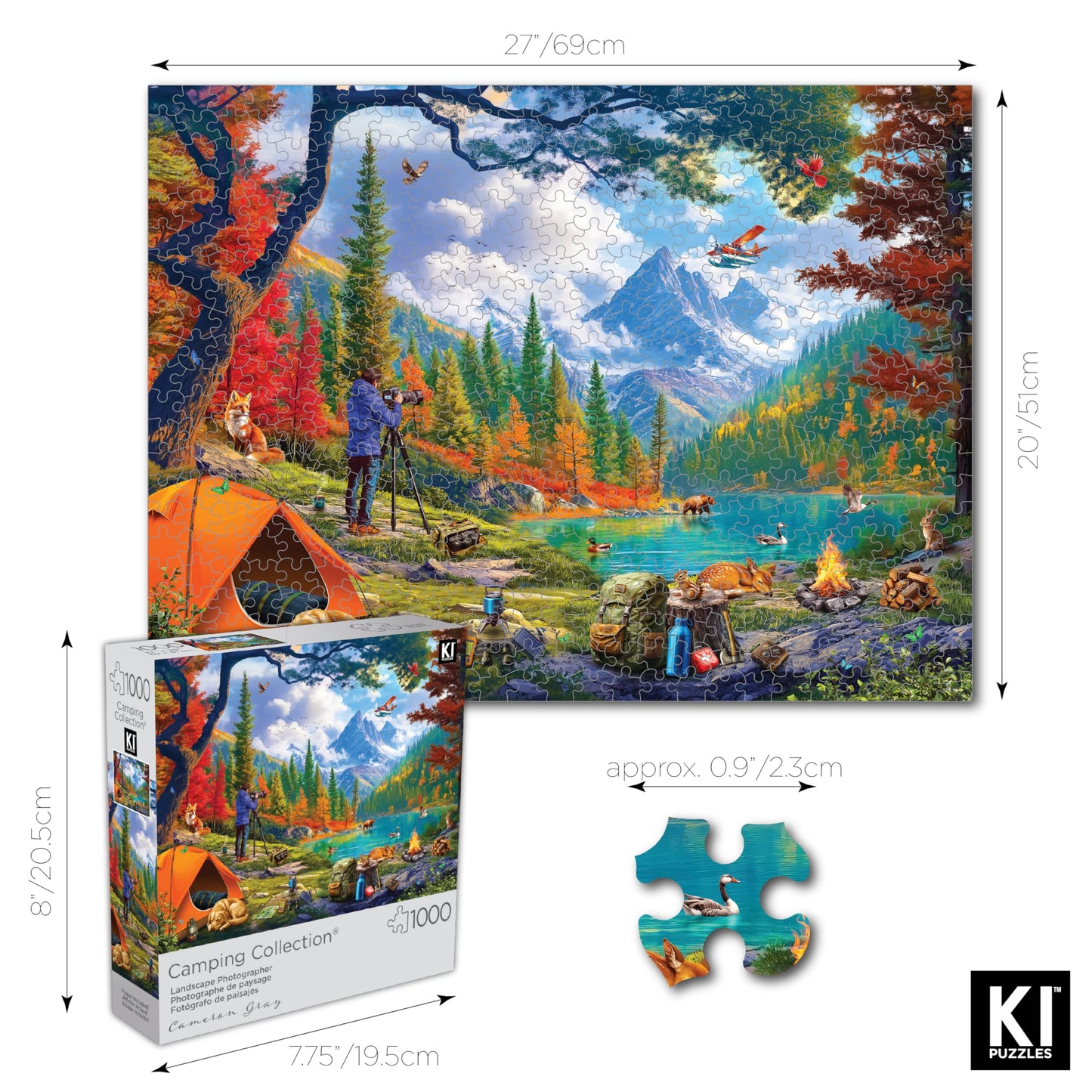 1000 Piece Puzzle for Adults Cameron Gray Landscape Photographer Colorful Camping Jigsaw 27x20