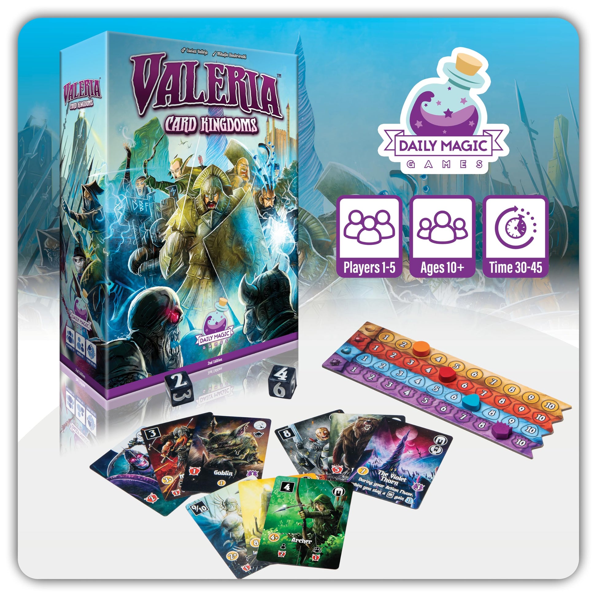 Valeria Card Kingdoms Board Game - Strategy & Dice Rolling with Resource Management - Fun for Teenagers, Adults, Family Game Night - Ages 10+, 1-5