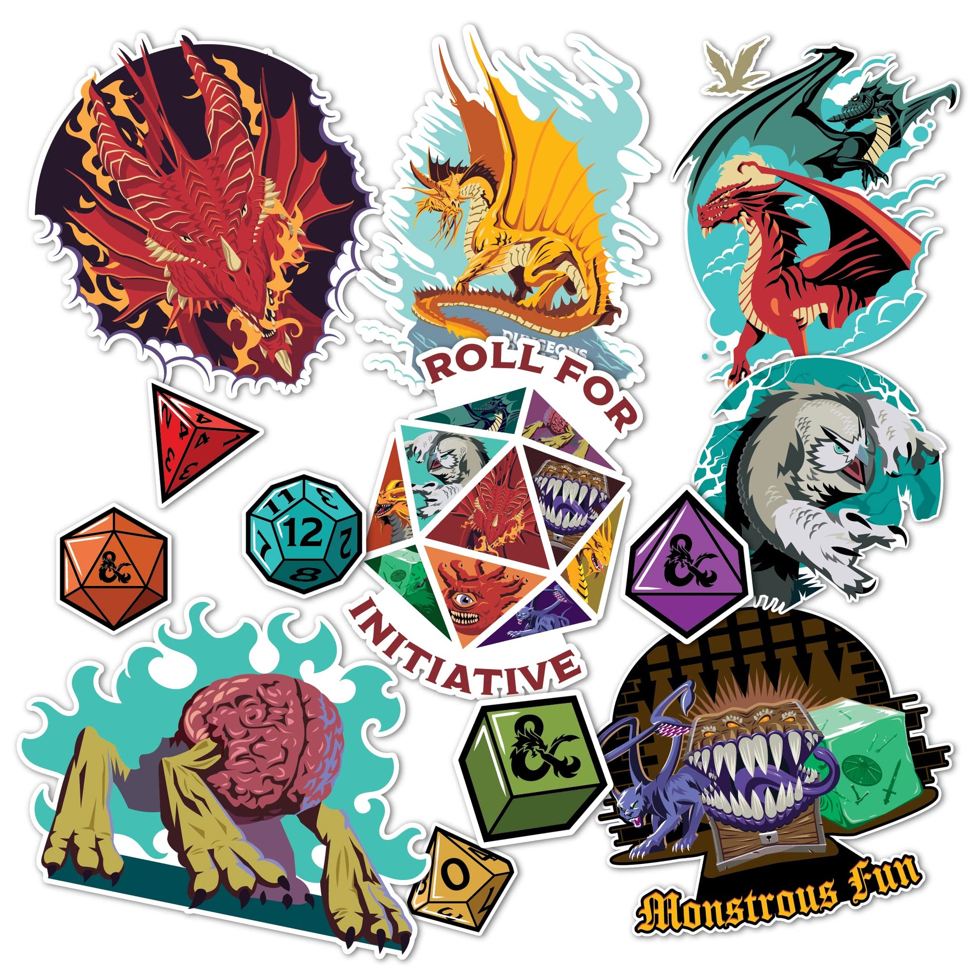 Desert Cactus Dungeons & Dragons Stickers - 13 D&D Decals Laptop Water Bottle Car Scrapbook Sheet Vinyl Decorations Birthday Favor Party Supplies