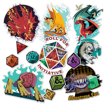 Desert Cactus Dungeons & Dragons Stickers - 13 D&D Decals Laptop Water Bottle Car Scrapbook Sheet Vinyl Decorations Birthday Favor Party Supplies