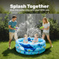 Sloosh Inflatable Kiddie Pool, 34"x10" Blow Up Kid Swimming Pool, 3 Rings Blue Baby Pool for Toddler, Play Pit for Dog with Ocean Whale Pattern