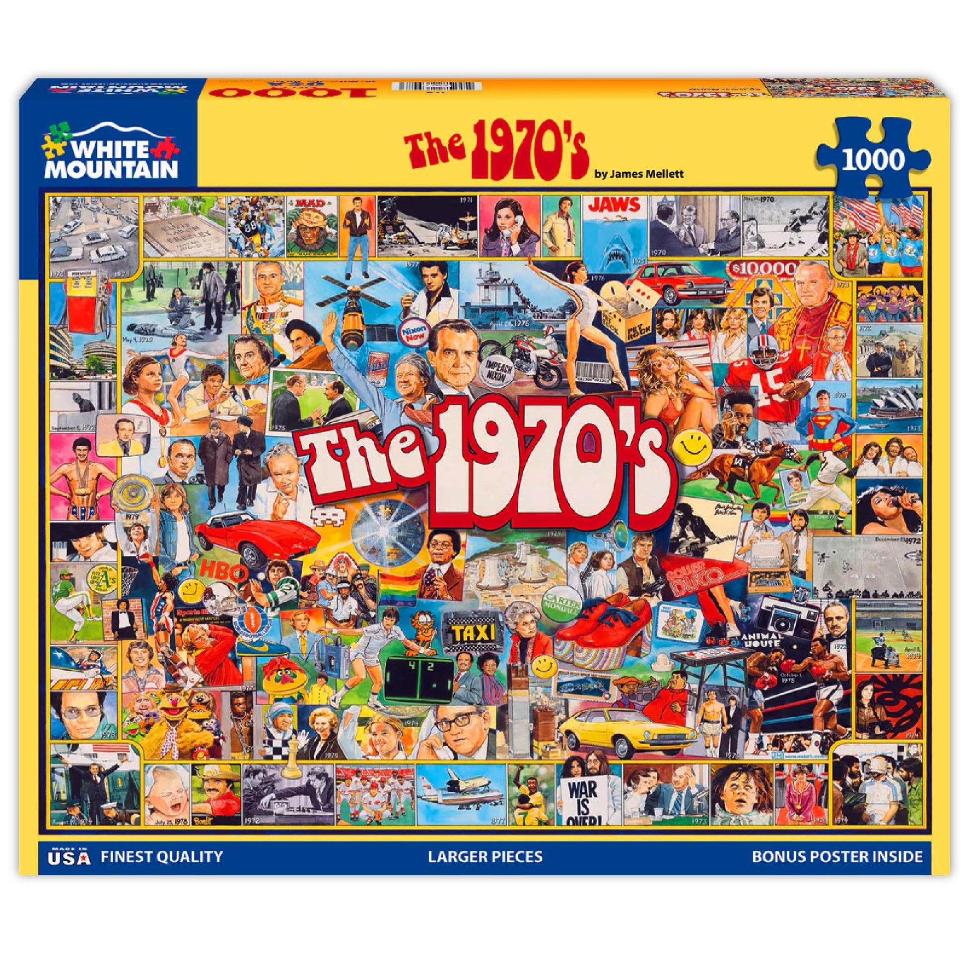 White Mountain 1000 Piece Jigsaw Puzzle Seventies Nostalgia, The 1970's