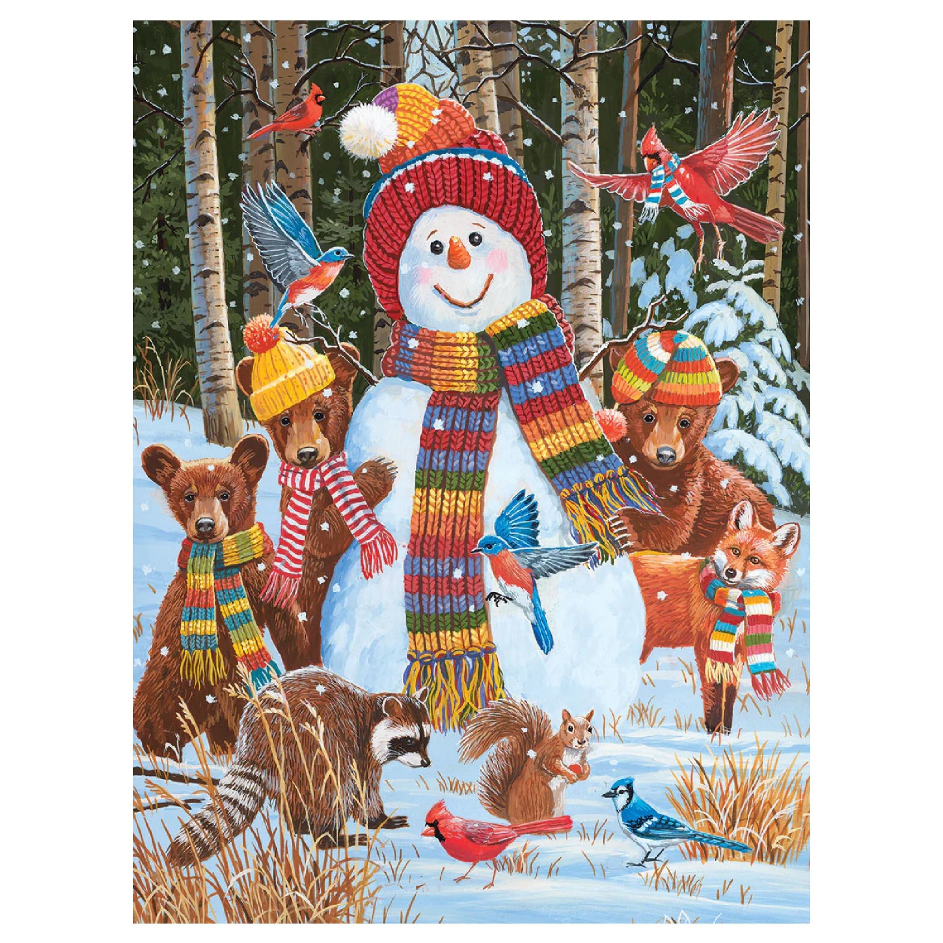 White Mountain 500 Piece Jigsaw Puzzle Winter Theme, Visiting The Snowman