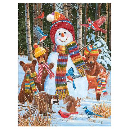 White Mountain 500 Piece Jigsaw Puzzle Winter Theme, Visiting The Snowman