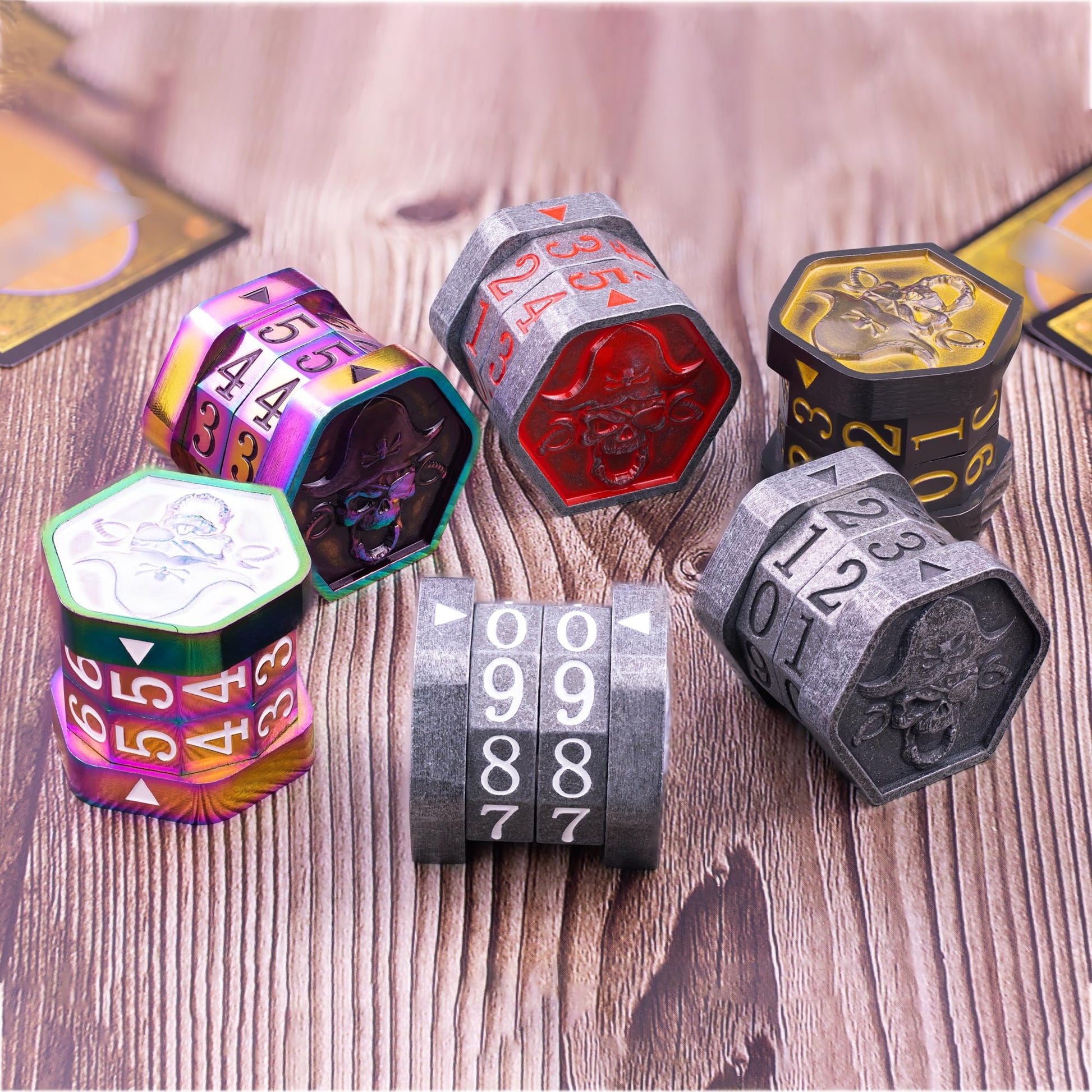 ZERMAL Metal MTG Life Counter Wheel Life Counter MTG, Magic Counter, Gift Box Packaging, Suitable for Magic MTGs Board Games and TTRPG(Colorful_Black)
