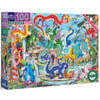 eeBoo Love of Dragons 100 Piece Children's Puzzle, 24" x16"