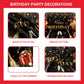 Red Birthday Party Decorations for Women,Balloon Aich kit,Black Gold Confetti Balloons,Happy Birthday Backdrop