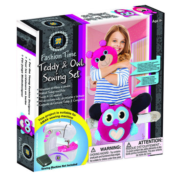 Amav Toys Fashion Time-Teddy & Owl Sewing Set Arts-Crafts