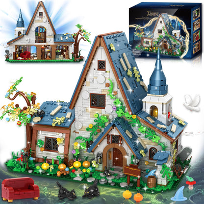 FliCineCrt Magic Stone House Building Block Set for Girl 8-12, Creator Architecture House Building Kit, Model House Toy for Kids, Gift Idea for Boys