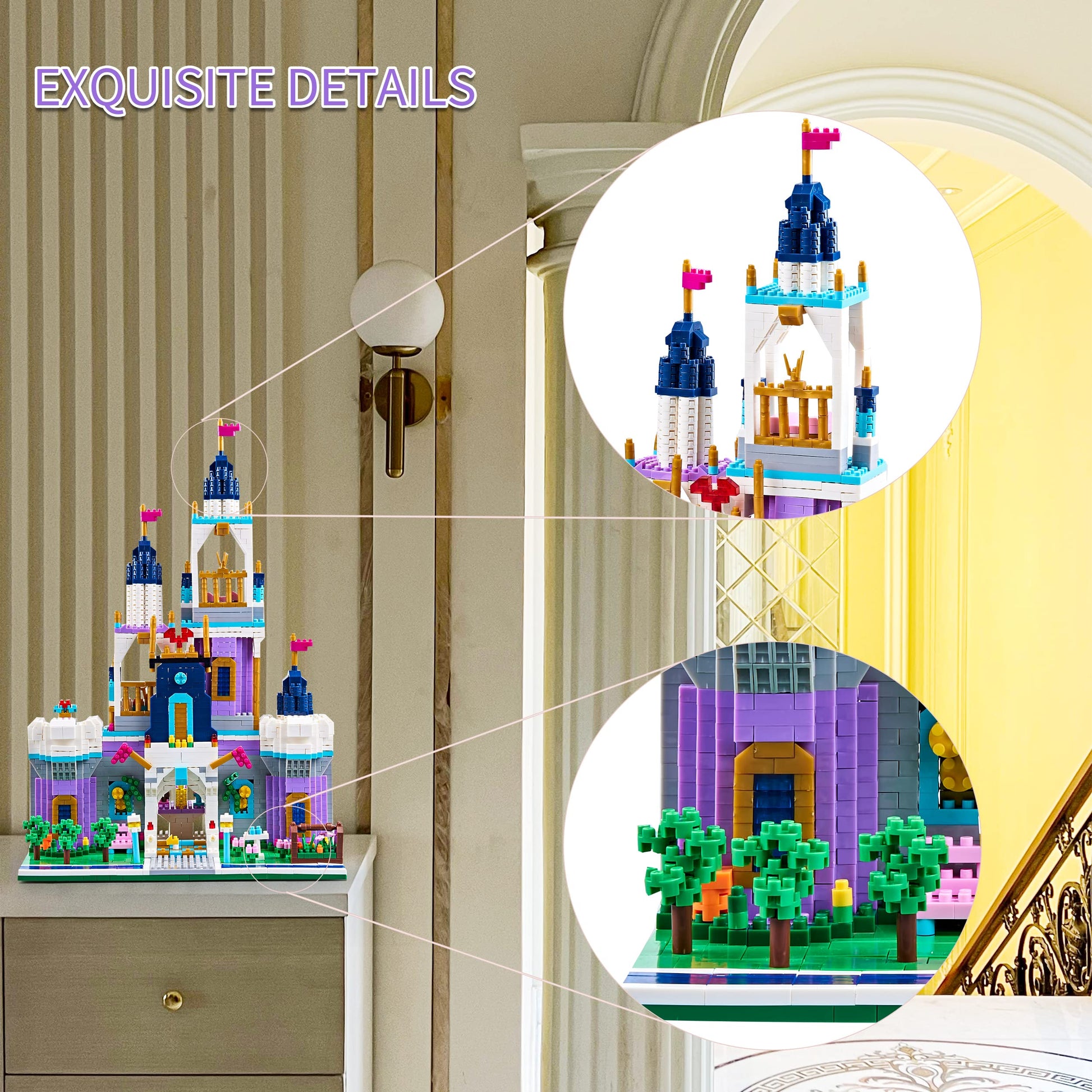 Kadablk Architecture Micro Blocks Building Castle Sets,2800+ PCS, Mini Bricks Building Blocks for Adults and Teens?Dream Castle