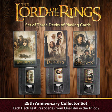 AQUARIUS Lord of the Rings Playing Cards 25th Anniversary Edition Set - 3 Premium Themed Novelty Decks with Unique Movie Designs - Collectible