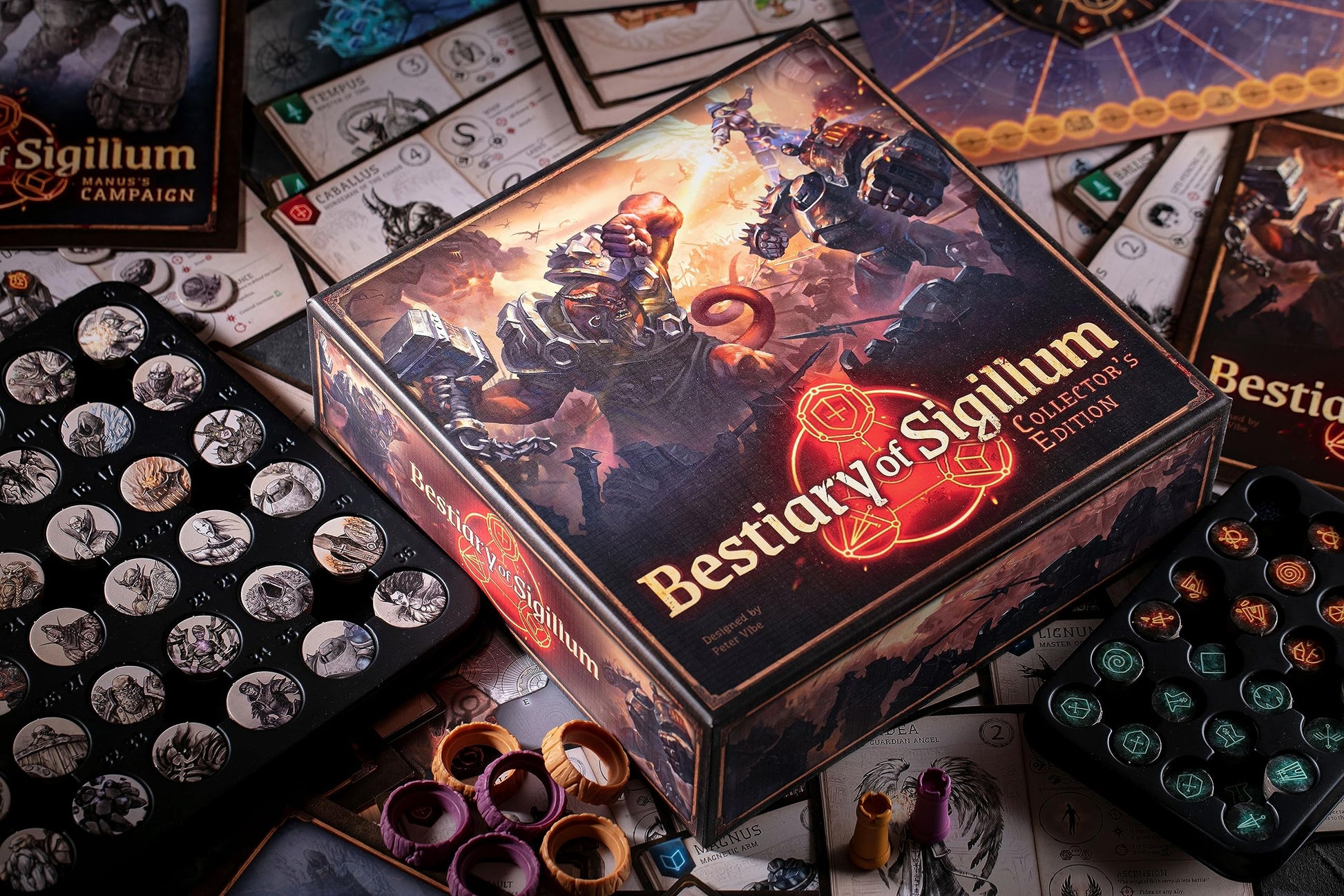 CrowD Games | Bestiary of Sigillum Board Game | 1/2/4 Players | Ages 14 and up | Fantasy | Area Majority | Tabletop MOBA | Game for Adults | Average