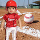 American Fashion World Red Baseball Uniform for 18-Inch Dolls | Accessories Included | Premium Quality & Trendy Design