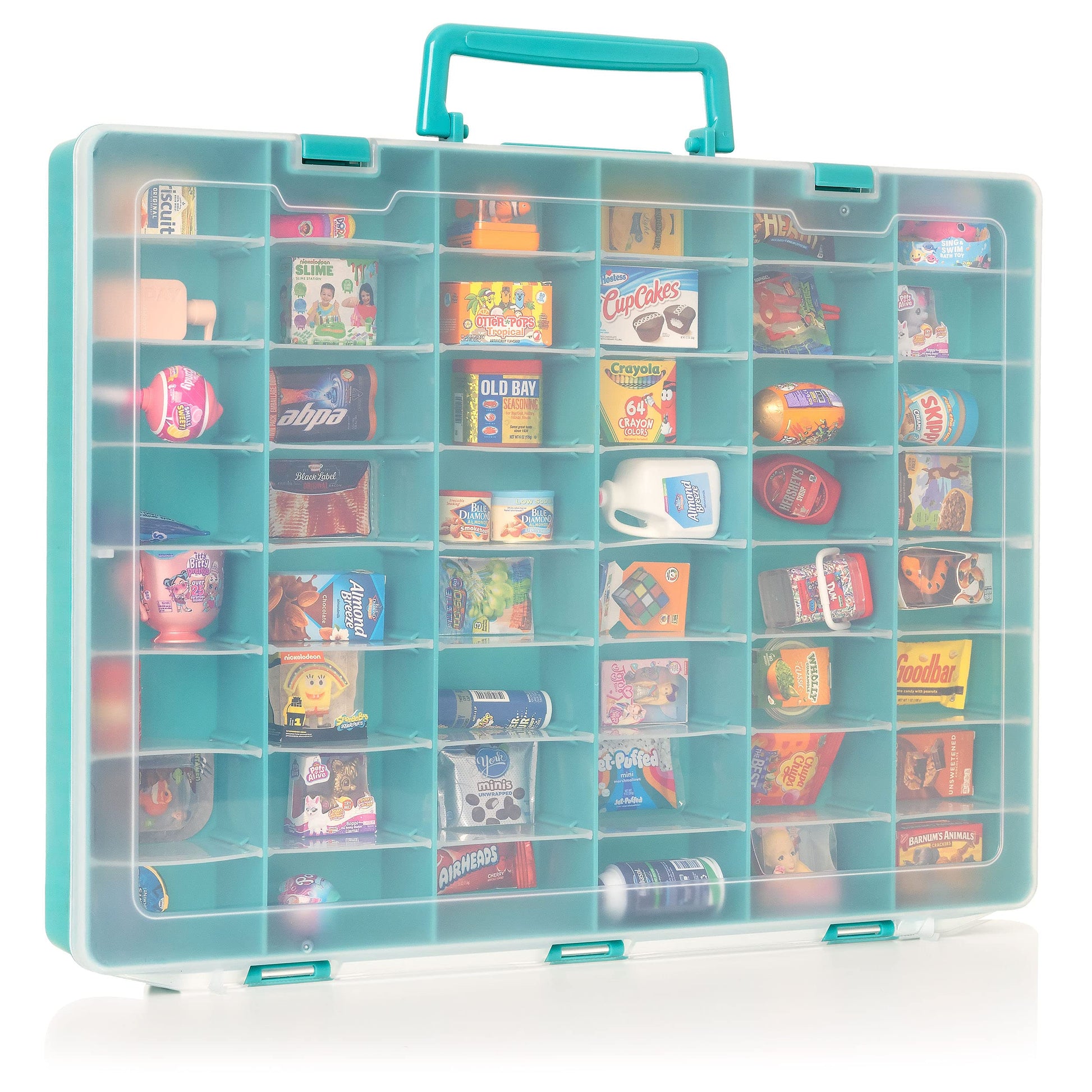 MYMOON HOME Plastic Toy Storage Case Compatible with Mini Brands Collector Toys, Shopkins, Real Littles, and LOL Surprise Series 1, 2, 3, 4