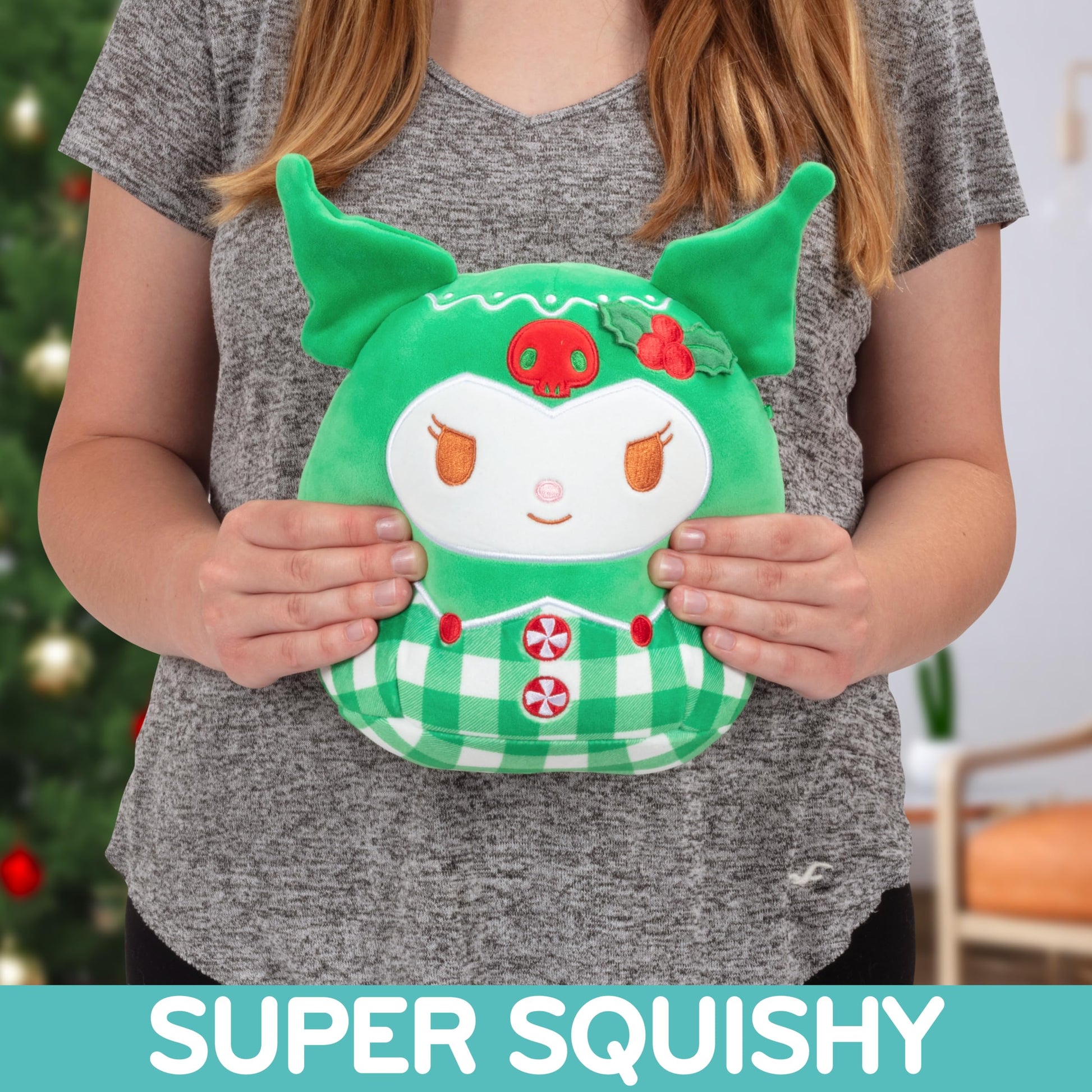 Squishmallows Original 8-Inch Hello Kitty: Kuromi Christmas Plush - Official Jazwares Holiday Sanrio - Collectible Soft & Squishy Stuffed Animal Toy