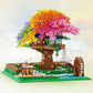Kadablk Rainbow Flowers Building Block with Light,Sakura Cherry Blossom Bonsai Tree House Construction Set,4451 PCS Mirco Blocks Architecture