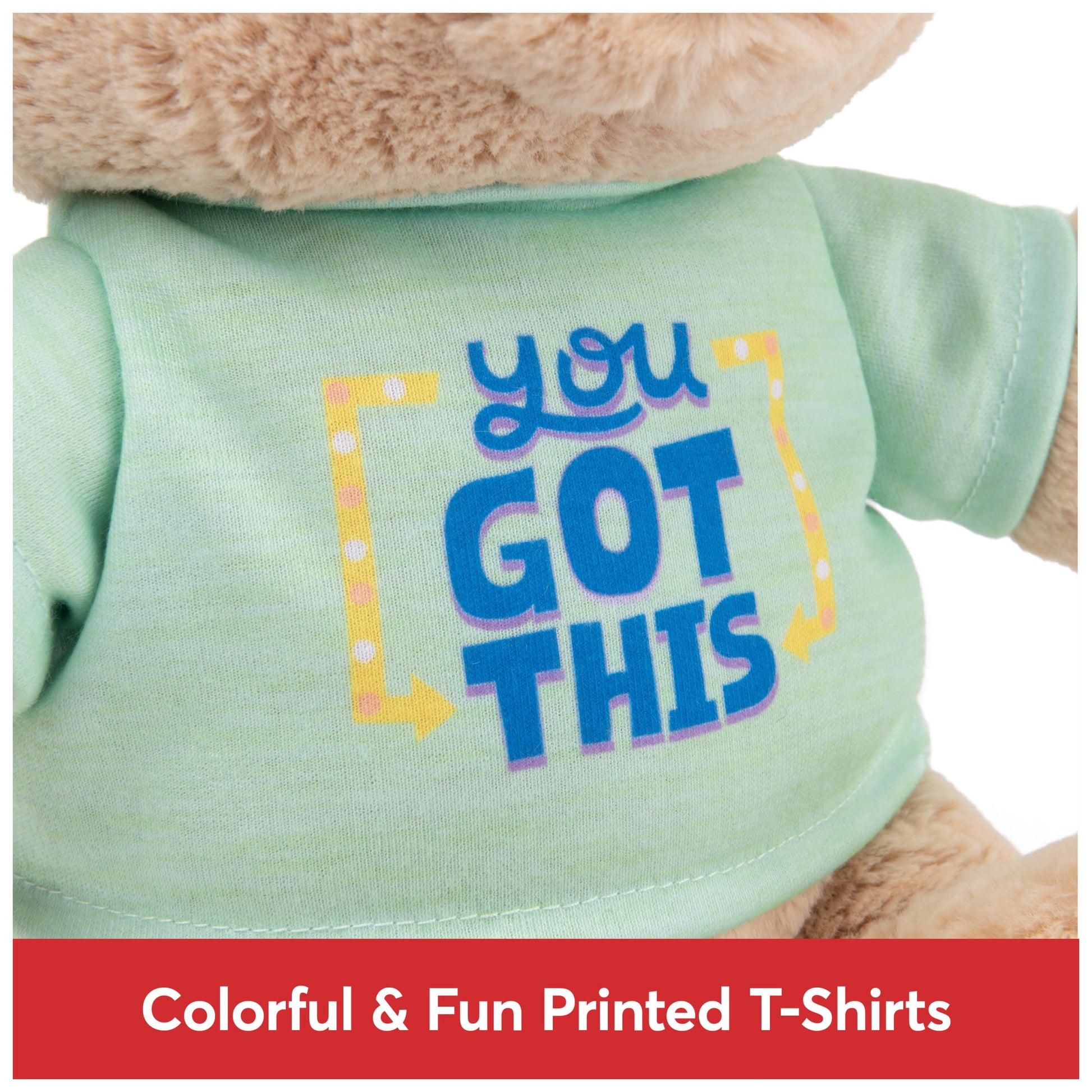 GUND Sustainably Soft “You Got This” 12" Bear with Green T-Shirt, Ages 0+