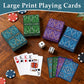 Playing Cards 4 Pack, Plastic Playing Cards Waterproof, Deck of Cards Bulk, Large Print Playing Card for Seniors Adults,Premium Poker Cards Set