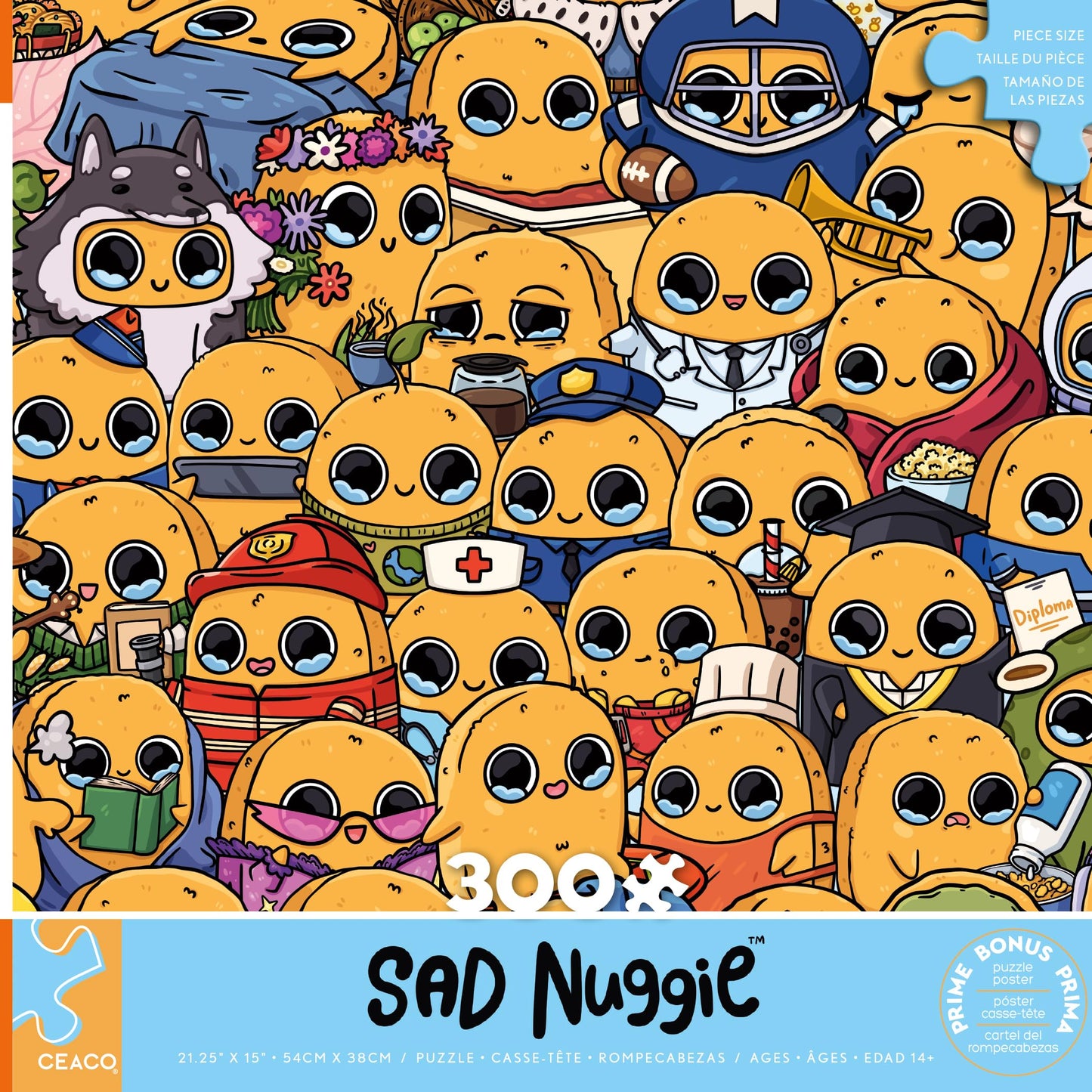 Ceaco - Sad Nuggie Cute & Funny - 300 Large Piece Jigsaw Puzzle for Adults