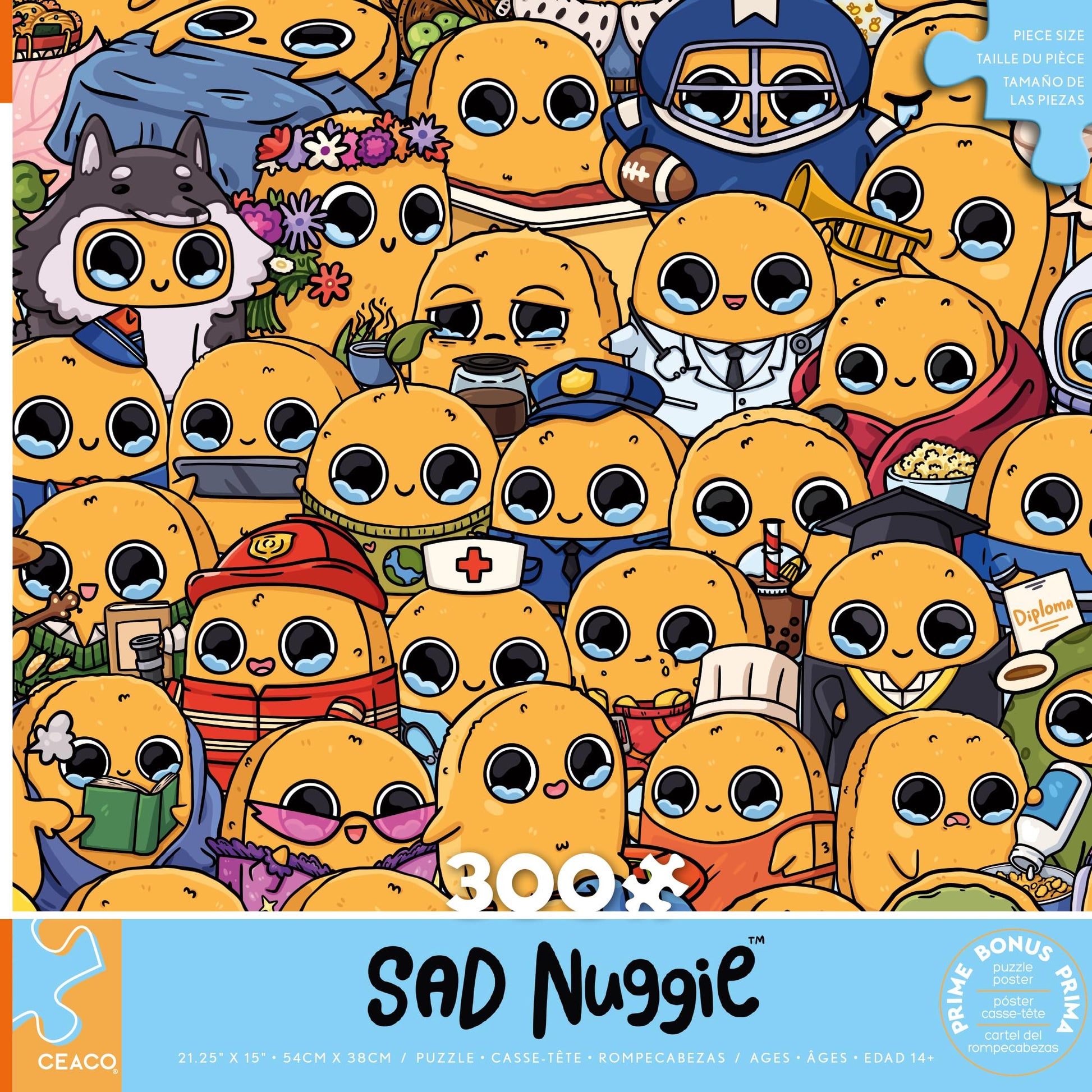 Ceaco - Sad Nuggie Cute & Funny - 300 Large Piece Jigsaw Puzzle for Adults