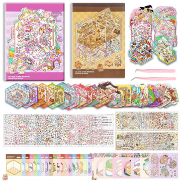 WEINSYT 3D Sticker Scene Book 2-Pack