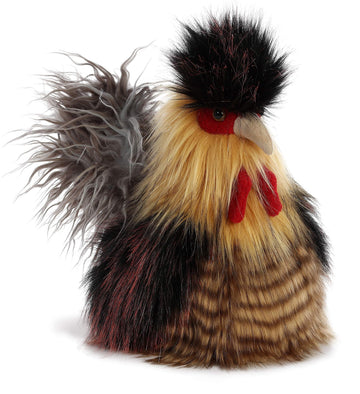 Aurora® Exquisite Luxe Boutique™ Jacques Rooster-Cockerel™ Stuffed Animal - Luxurious Elegance - Sensory Delight - Multicolor 10.5 Inches