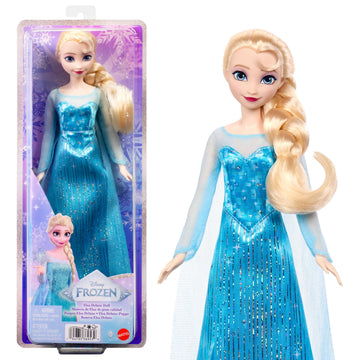 Mattel Disney Frozen Elsa Fashion Doll in Sparkling Removable Dress with Cape, Shoes and Braided Hair, Posable & Collectible, Inspired by Movie