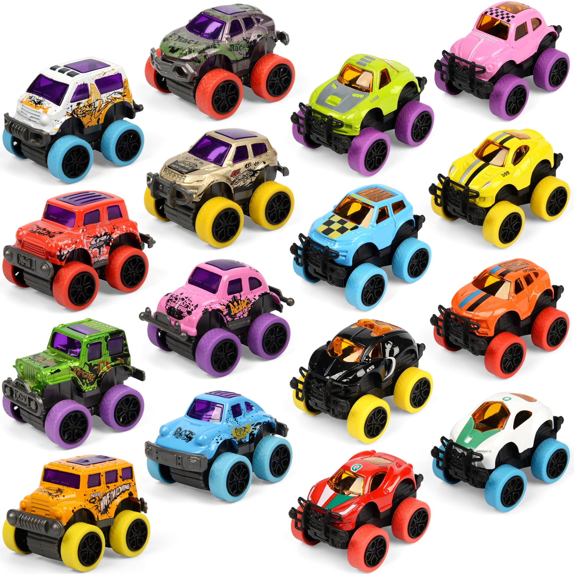 Neureyte 32 Pack Die-cast Mini Monster Truck for Boys and Girls,Pull Back Alloy Trucks Toy,Mini Pull Back Cars,Die-cast Race Cars for Kids Party