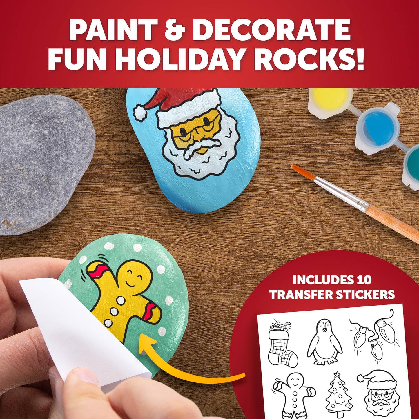 Blue Marble Santa's Christmas Craft Kit for Kids - 15 Magical Christmas Crafts for Kids, Make Suncatchers, Paint Holiday Rocks, Make Magnetic Tile Art