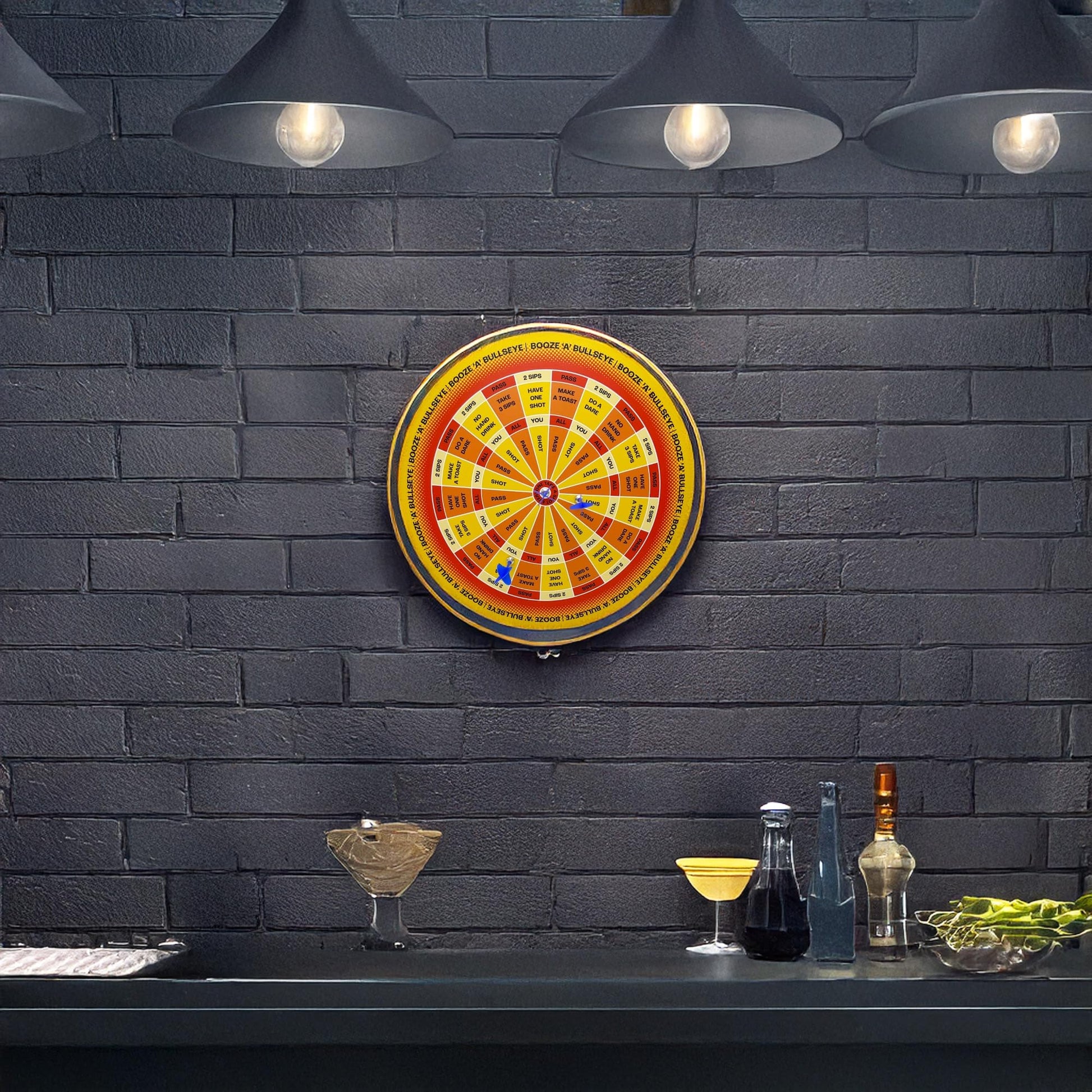 Island Dogs Booze ‘A’ Bullseye 16 inch Magnetic Darts Drinking Game | Fun & Unique Party Game | Perfect for Bars, Tailgates, Drunk Elephant and House