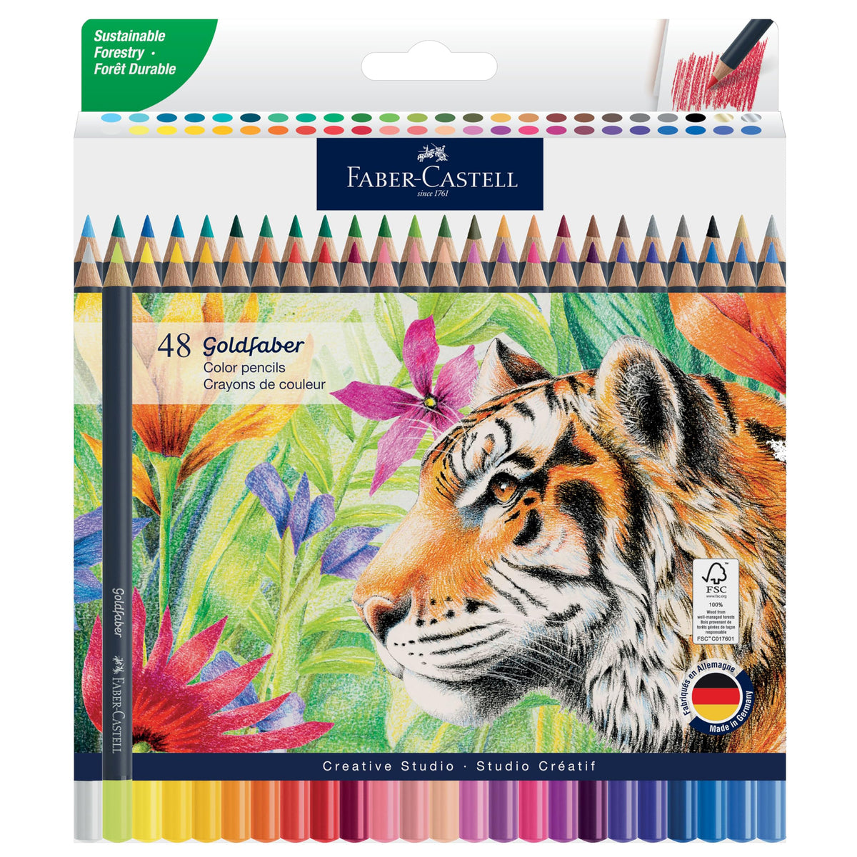 Faber-Castell Goldfaber Colored Pencils, 48 Count, Break-Resistant