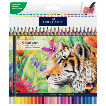 Faber-Castell Goldfaber Colored Pencils, 48 Count, Break-Resistant