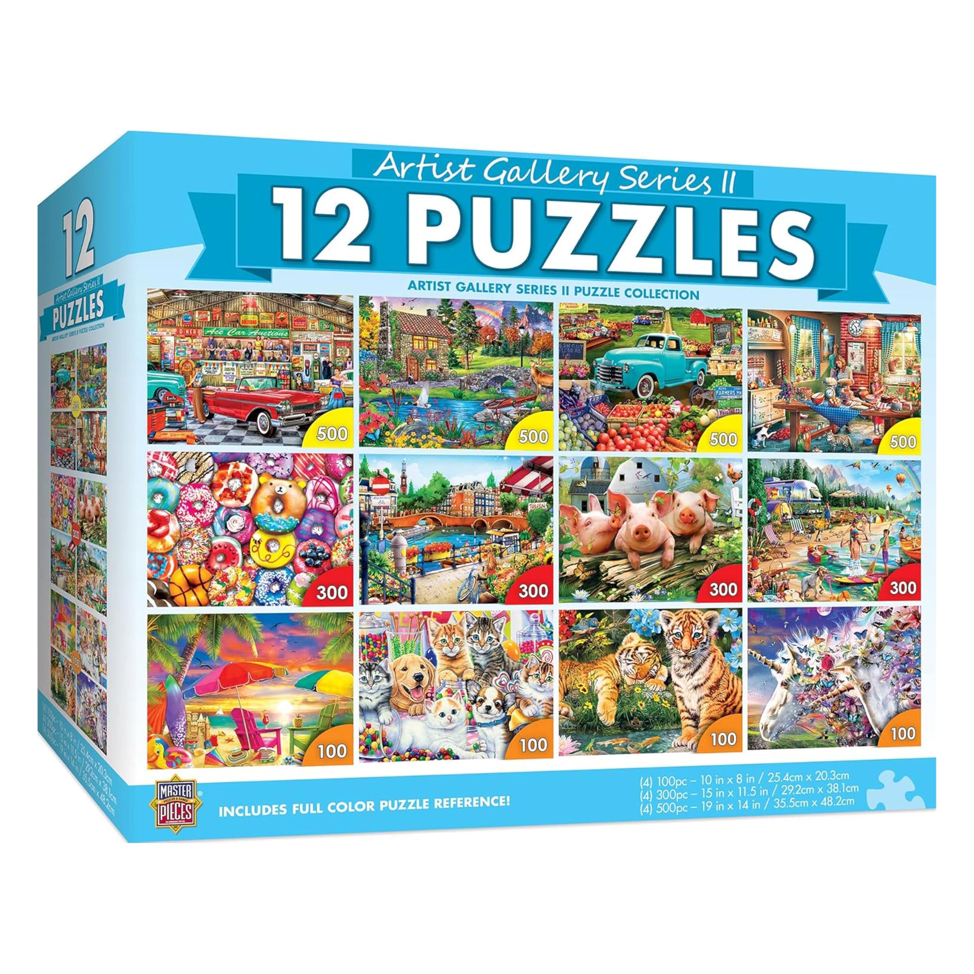MasterPieces - Jigsaw Puzzle 12-Pack Bundle Set, Artist Gallery Collection Series 2 Landscape and Animal Puzzles, Family Fun for Adults and Kids