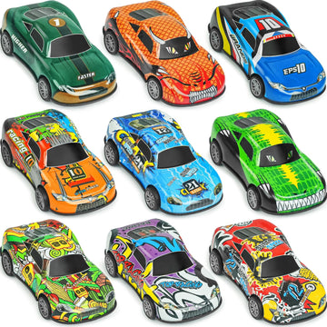 4.2" Toy Cars Metal Race Cars Vehicles 9 Pack, Pull Back Cars Toys for Boys, Girls, Toddlers, Kids 2,3,4,5,6,7 Years Old, Party Favors, Teacher Reward