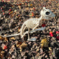 Crazy Bonez Skeleton Squirrel - 7" Halloween Skeleton Animal Decoration with Bendable Tail, Durable All-Weather Plastic, Realistic Bone Detail